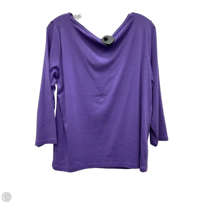 Top Long Sleeve Basic By Talbots In Purple, Size: L