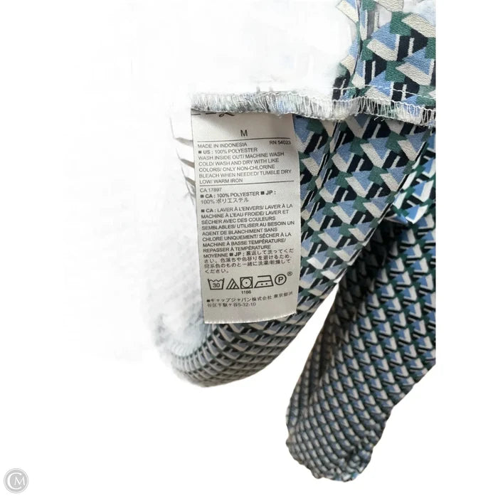 Top Long Sleeve By Banana Republic In Blue & White, Size: M