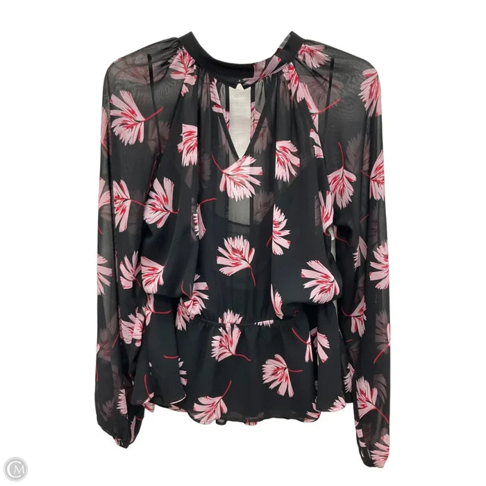 Top Long Sleeve By Express In Floral Print, Size: Xl