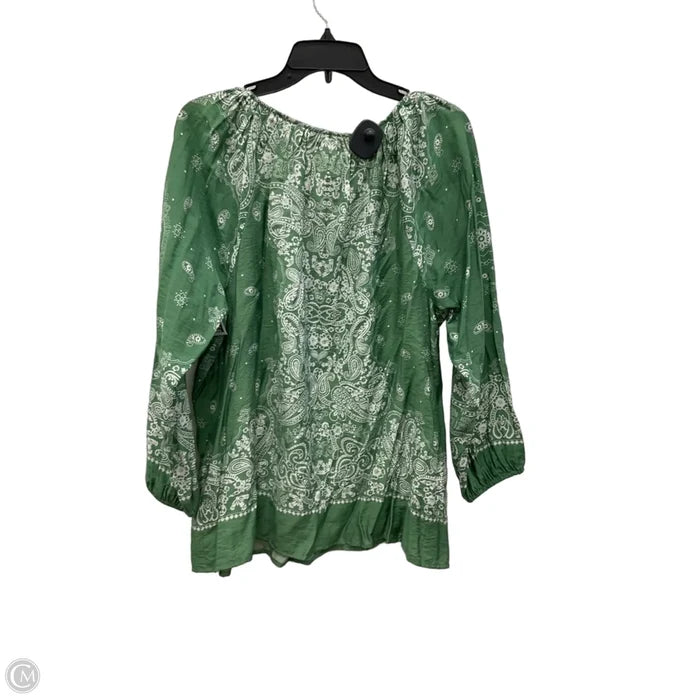 Top Long Sleeve By Lane Bryant In Green, Size: Xl