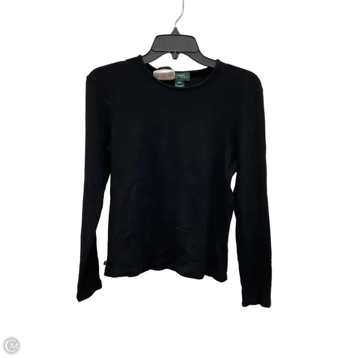 Top Long Sleeve By Lauren By Ralph Lauren In Black, Size: Lp