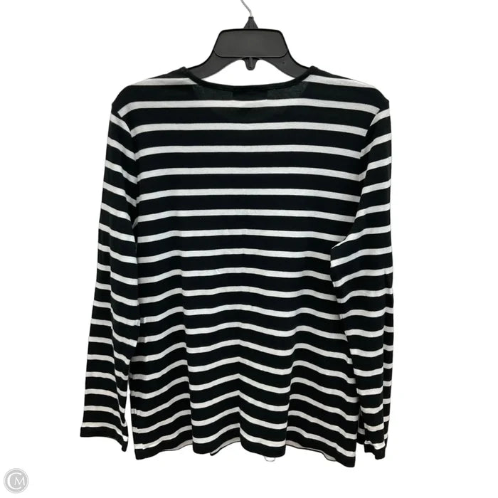 Top Long Sleeve By Lauren By Ralph Lauren In Black & White, Size: 2x