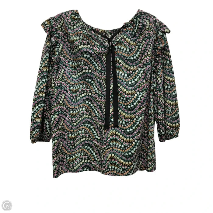 Top Long Sleeve By Loft In Floral Print, Size: L