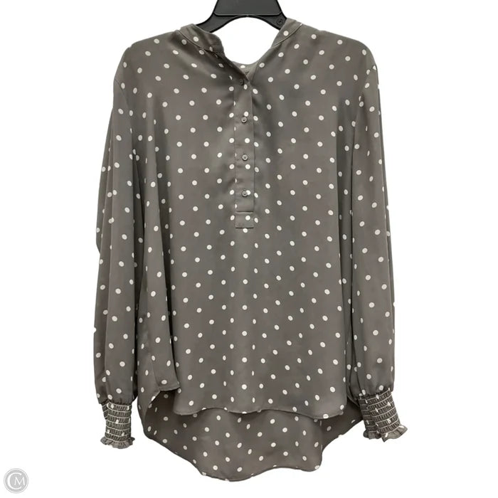 Top Long Sleeve By Loft In Polkadot Pattern, Size: Xl