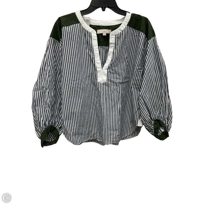Top Long Sleeve By Loft In Striped Pattern, Size: M