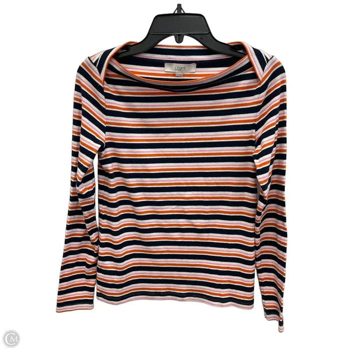 Top Long Sleeve By Loft In Striped Pattern, Size: M