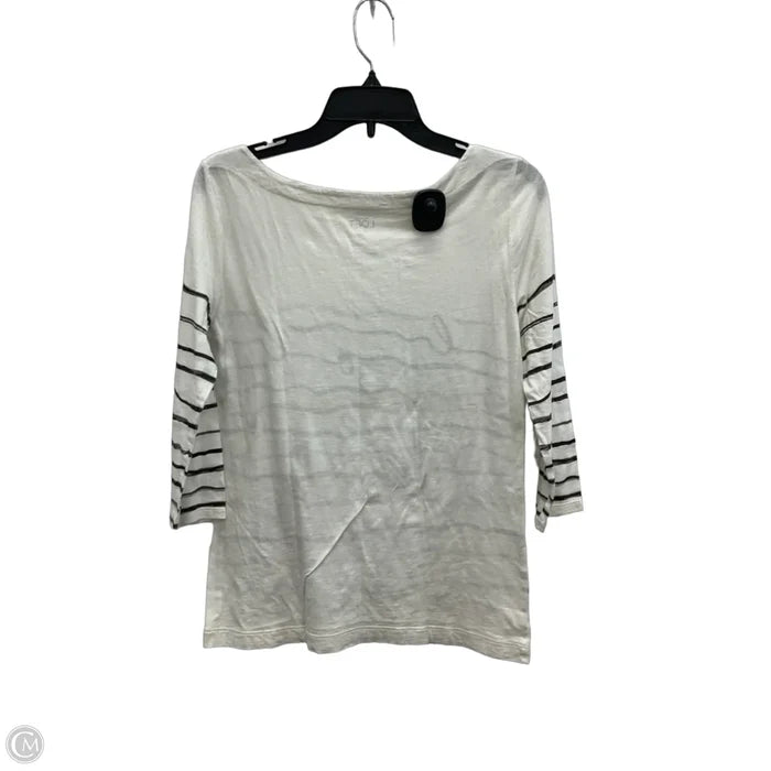Top Long Sleeve By Loft In White, Size: M