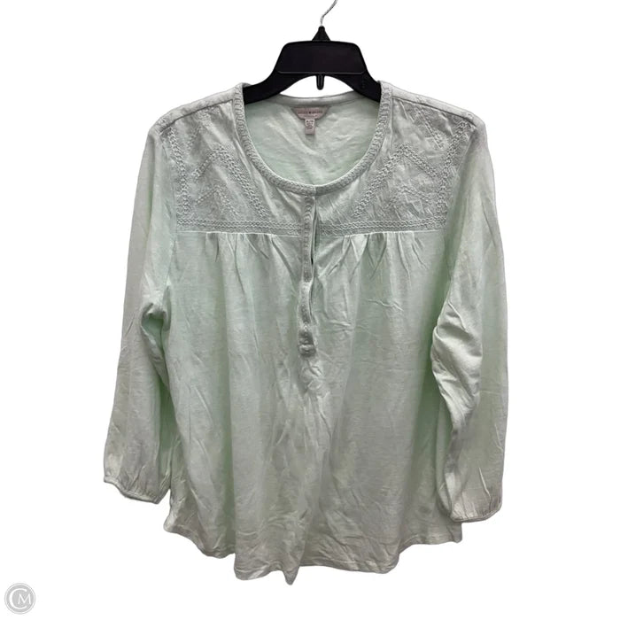 Top Long Sleeve By Lucky Brand In Green, Size: Xl