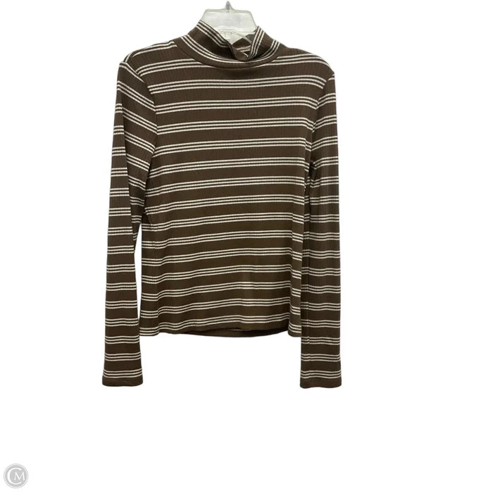 Top Long Sleeve By Maeve In Striped Pattern, Size: L