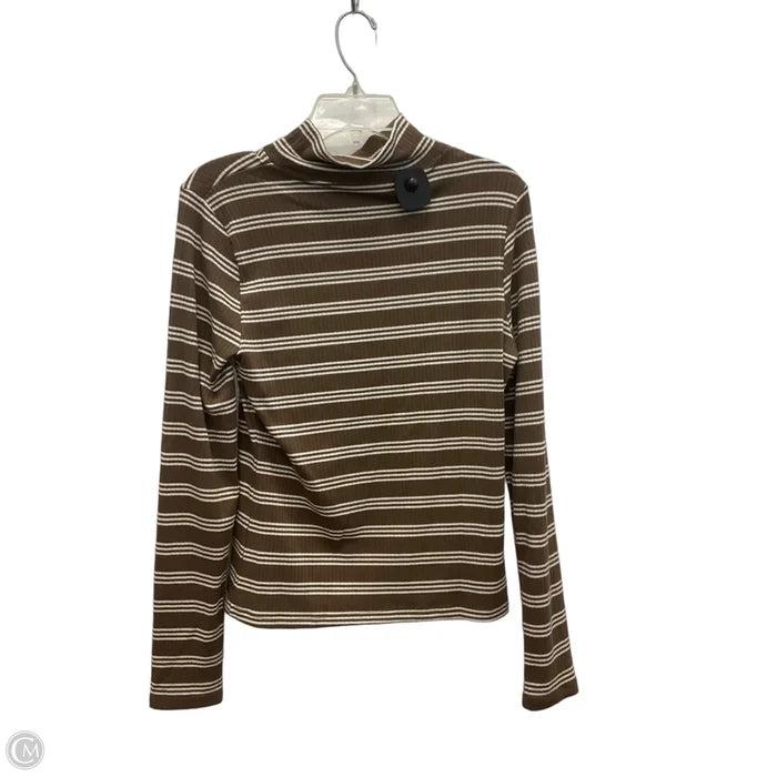 Top Long Sleeve By Maeve In Striped Pattern, Size: L
