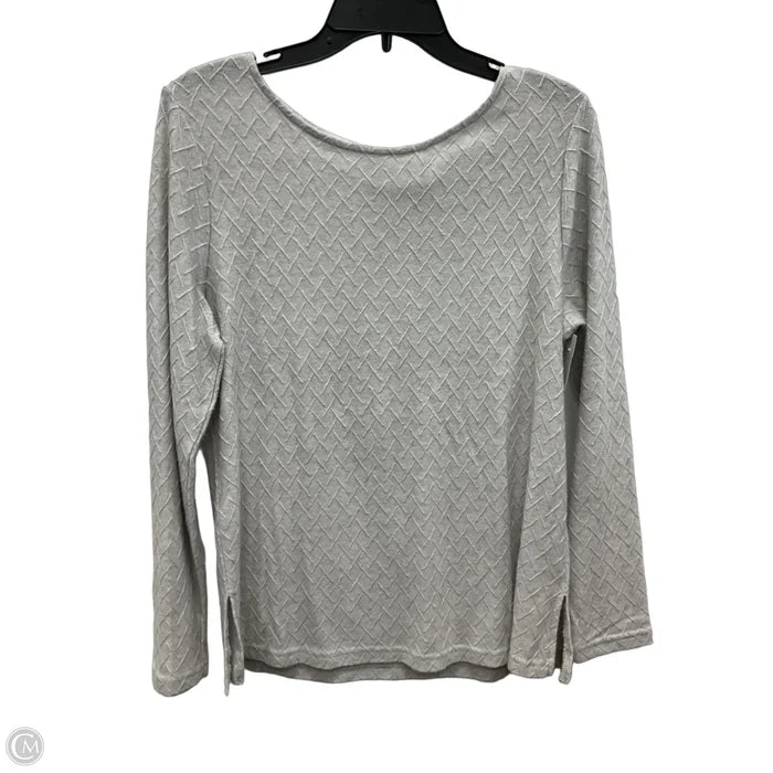 Top Long Sleeve By Mario Serrani In Grey, Size: M