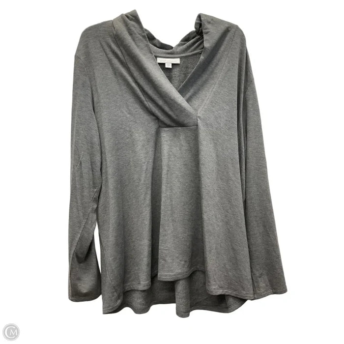 Top Long Sleeve By Pure Jill In Grey, Size: 2x