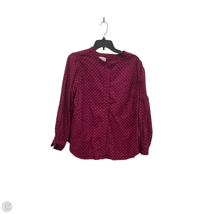 Top Long Sleeve By Talbots In Pink, Size: 1x