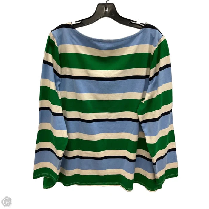 Top Long Sleeve By Talbots In Striped Pattern, Size: 2x