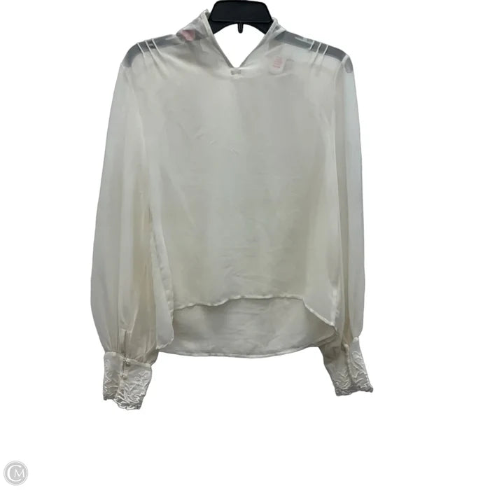 Top Long Sleeve By Topshop In White, Size: M