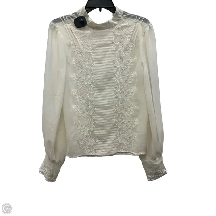 Top Long Sleeve By Topshop In White, Size: M