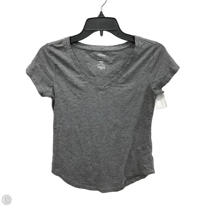 Top Short Sleeve Basic By Sonoma In Grey, Size: Xsp