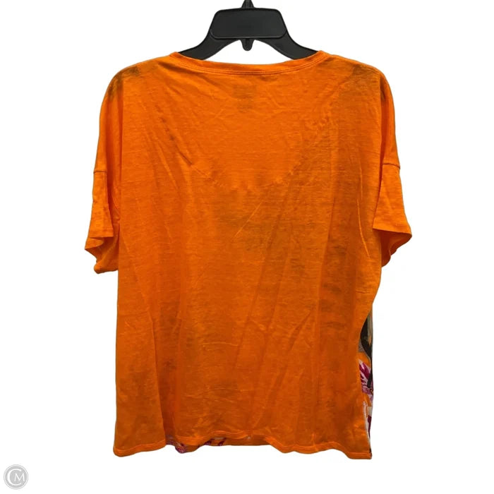 Top Short Sleeve By Chicos In Orange, Size: L