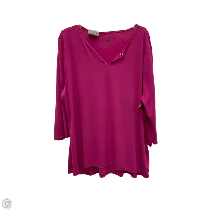 Top Short Sleeve By Chicos In Pink, Size: 4x