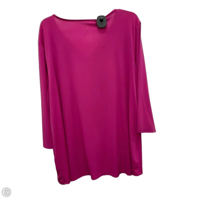 Top Short Sleeve By Chicos In Pink, Size: 4x