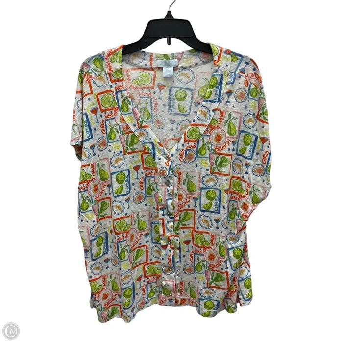Top Short Sleeve By Cynthia Rowley In White, Size: 3x