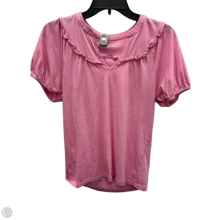 Top Short Sleeve By Loft In Pink, Size: S