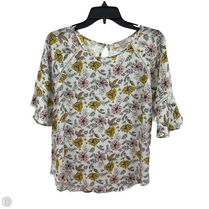 Top Short Sleeve By Loft In White, Size: S