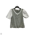Top Short Sleeve By Talbots In Striped Pattern, Size: L