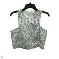 Top Sleeveless By Loft In Green & White, Size: S