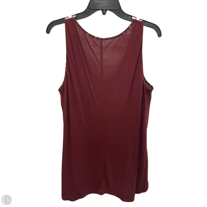 Top Sleeveless By Loft In Maroon, Size: L