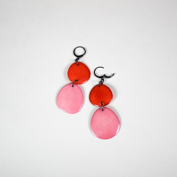 Two/Color Tagua Disc Earrings
