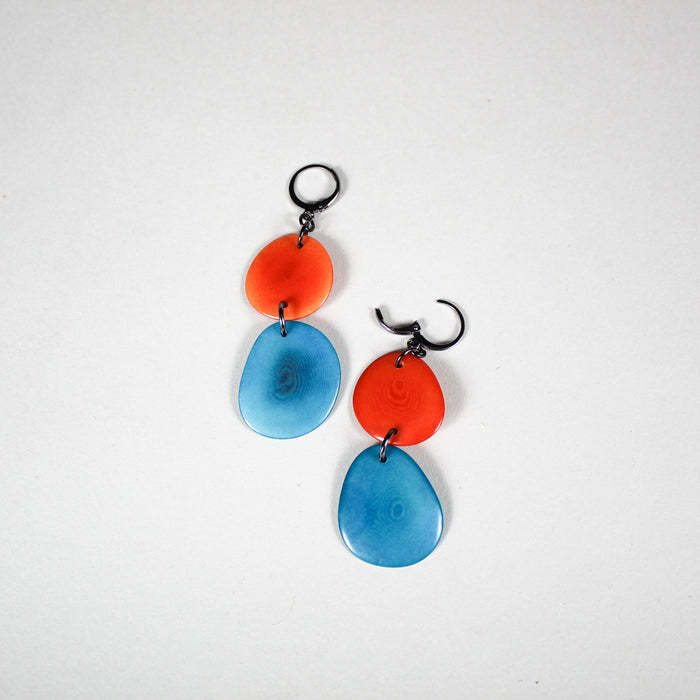 Two/Color Tagua Disc Earrings