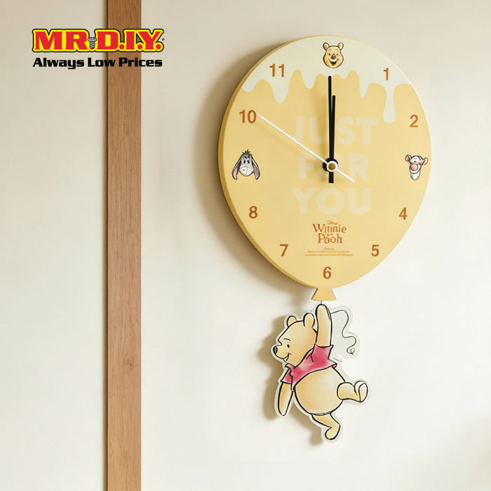 WINNIE THE POOH Reamless Pendulum Pal Ballon Wall Clock