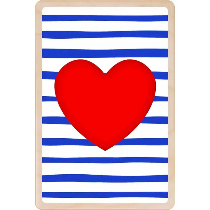 "With Love" Wooden Postcard Heart
